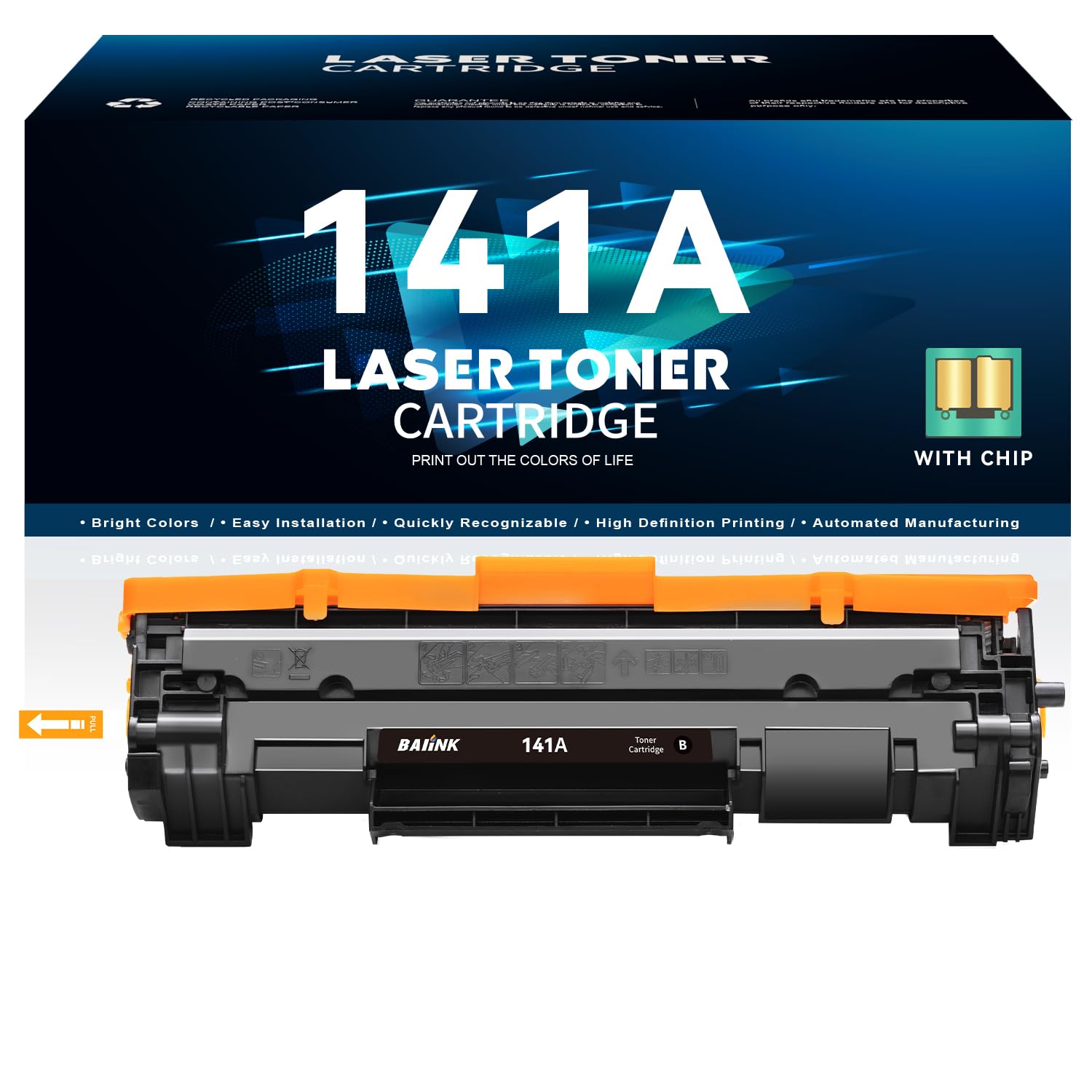 141A Toner Cartridge High Yield (with Chip) Replacement for HP 141A Toner Cartridge for HP Pro M110w MFP M139w M140w Toner (1 Black)