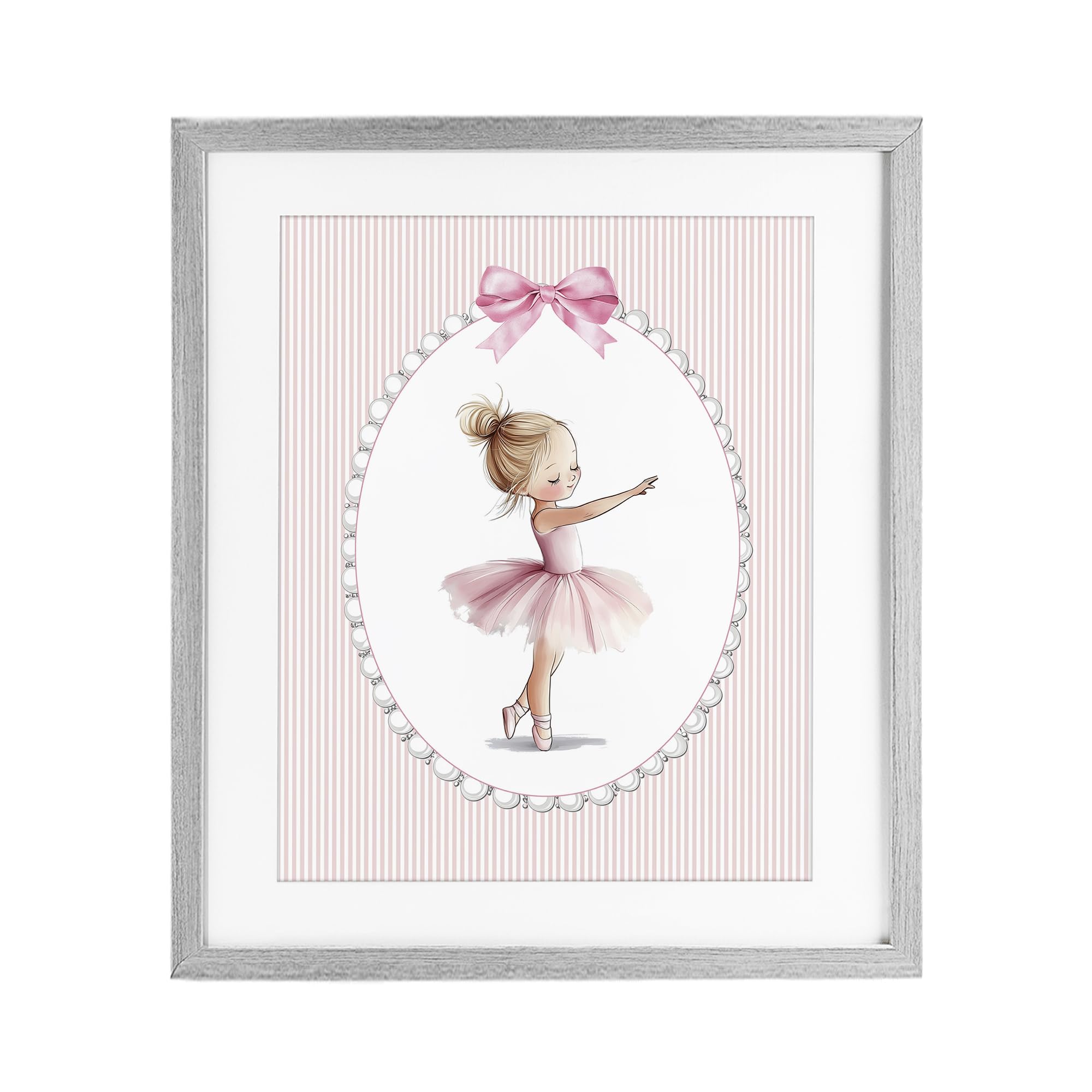 'Blush Pink Ballerina'| Framed Print Under Glass