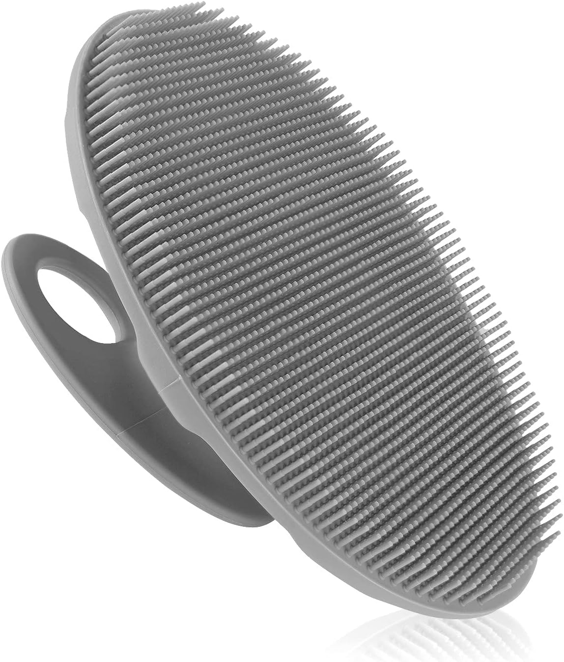 Soft Silicone Body Cleansing Brush Shower Scrubber, Gentle Exfoliating and Massage for all Kinds of Skin (Gray)