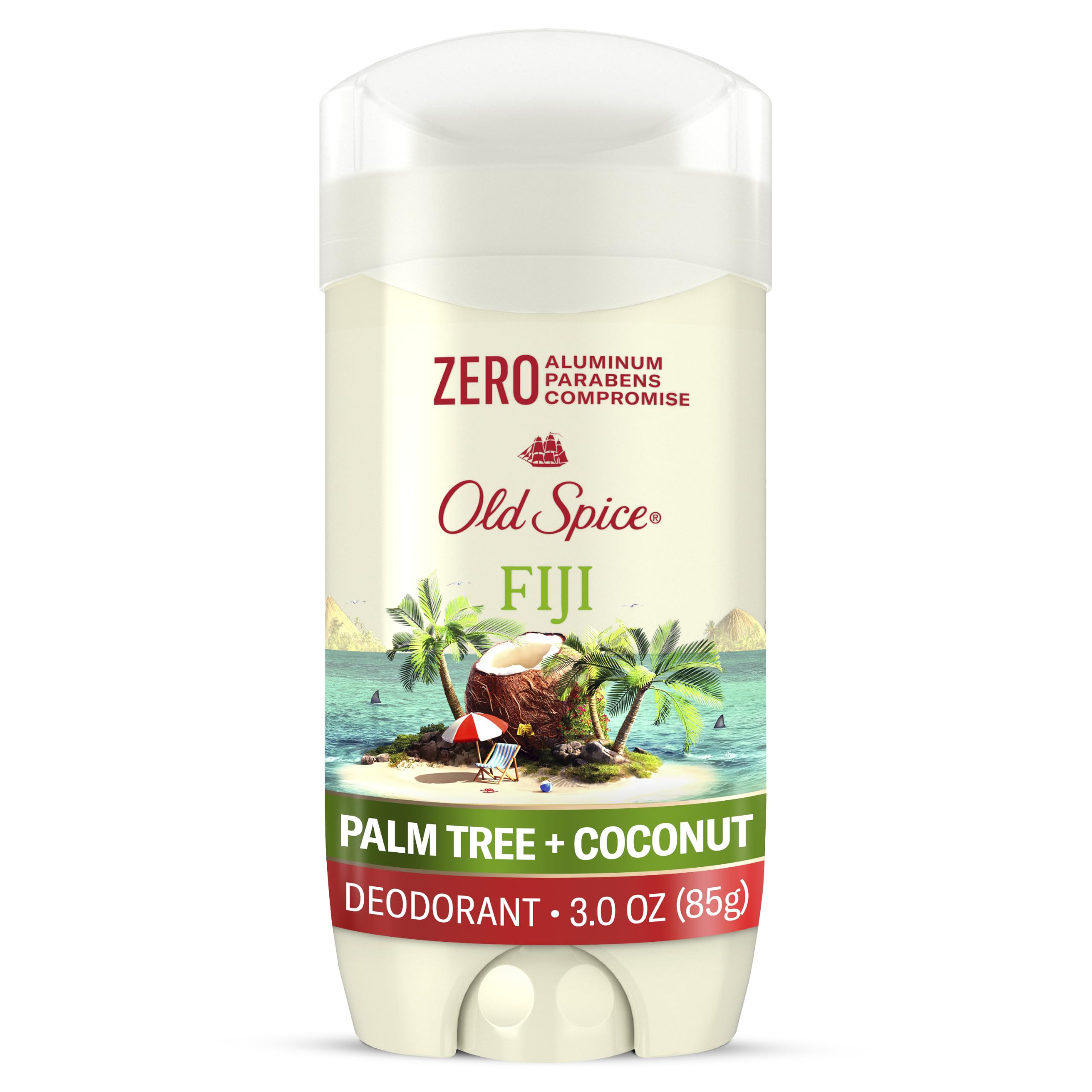 Old Spice Aluminum Free Deodorant for Men, 24/7 Lasting Freshness & Long Lasting Scent, 24/7 Sweat & Odor Protection, Fiji with Palm Tree + Coconut Scent, 3.0 oz