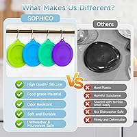 Vista 3 de Sophico - Tapas redondas de silicona para recipiente de almacenamiento de 2 tazas, reemplazo para Pyrex 7200-PC y cuencos de vidrio Anchor Hocking