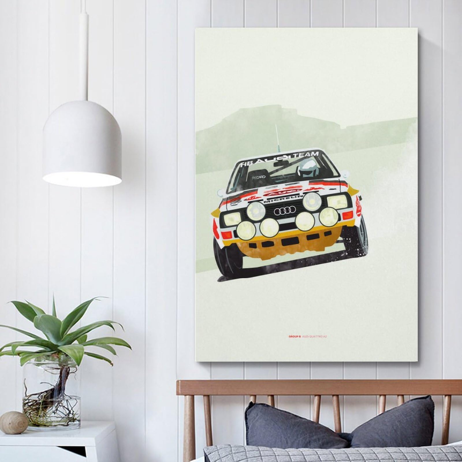 Tableau Déco Toile Rallye Groupe B - Sport Automobile - Format 30 X 45 Cm