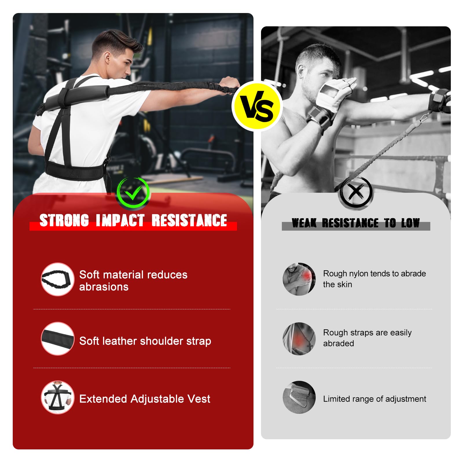Hikeen Pro Box-Widerstandsbänder zur Reduzierung der Reibung, verbesserter Komfort, verstellbare Weste, Schattenbox-Widerstandsbänder – Ganzkörper-Fitness-Workout zur Verbesserung der explosiven Kraft