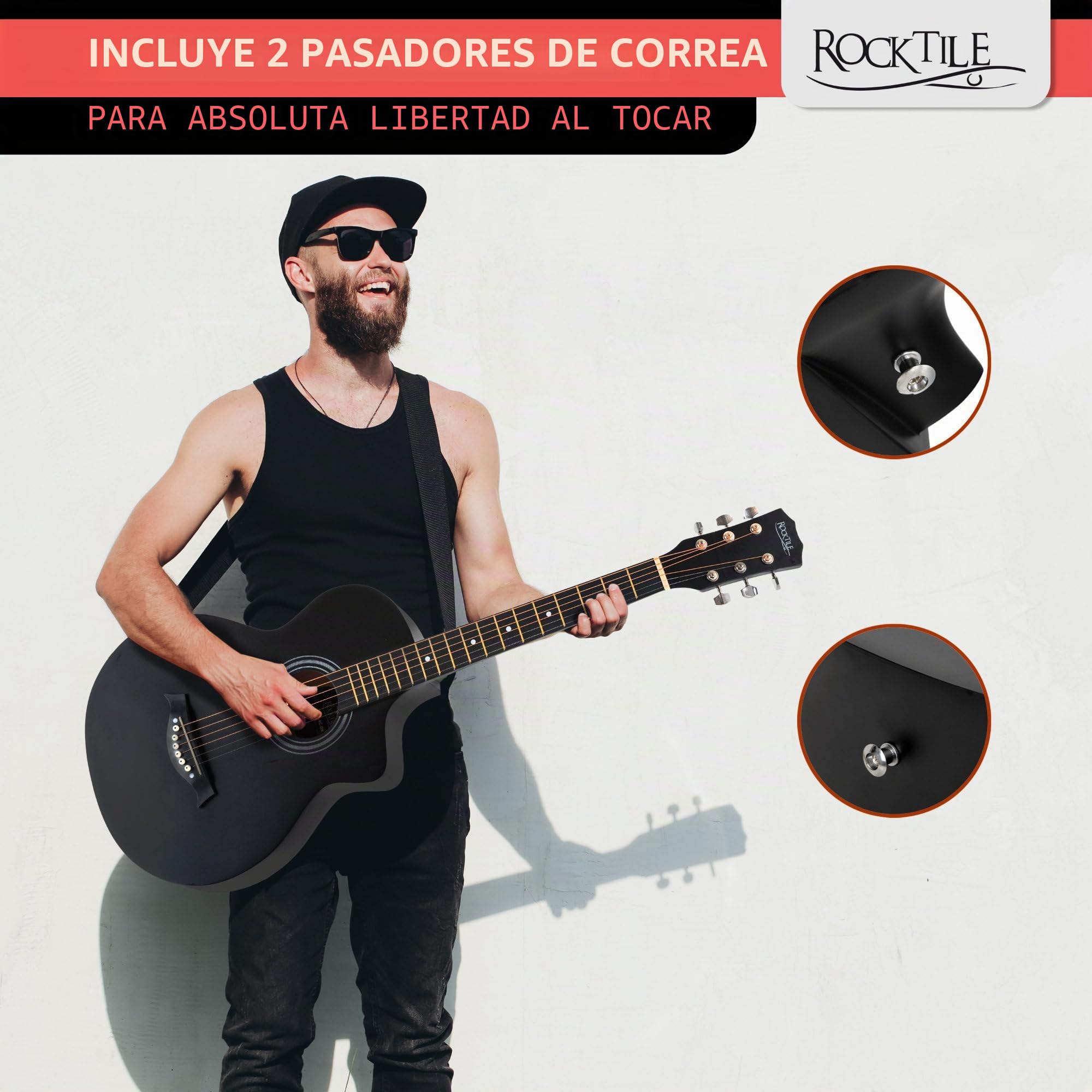 Rocktile WSC-4C-BK Guitarra Western Negra, General, Modelo: WSC-4C-BK | Peso: 1, 38 kg, Cuerdas: 6, Orientación: Diestros, Cuerpo, Forma del cuerpo: Concert con Cutaway, Tapa: Tilo, Mástil