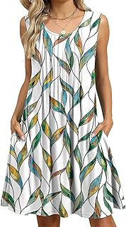 Women's Summer Boho Dress Ladies Floral Sleeveless Tank Beach Midi Dress...