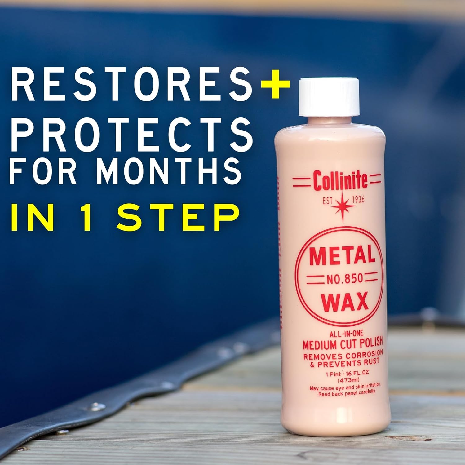 Collinite 870 One Step Fiberglass and 850 Metal Polish Combo