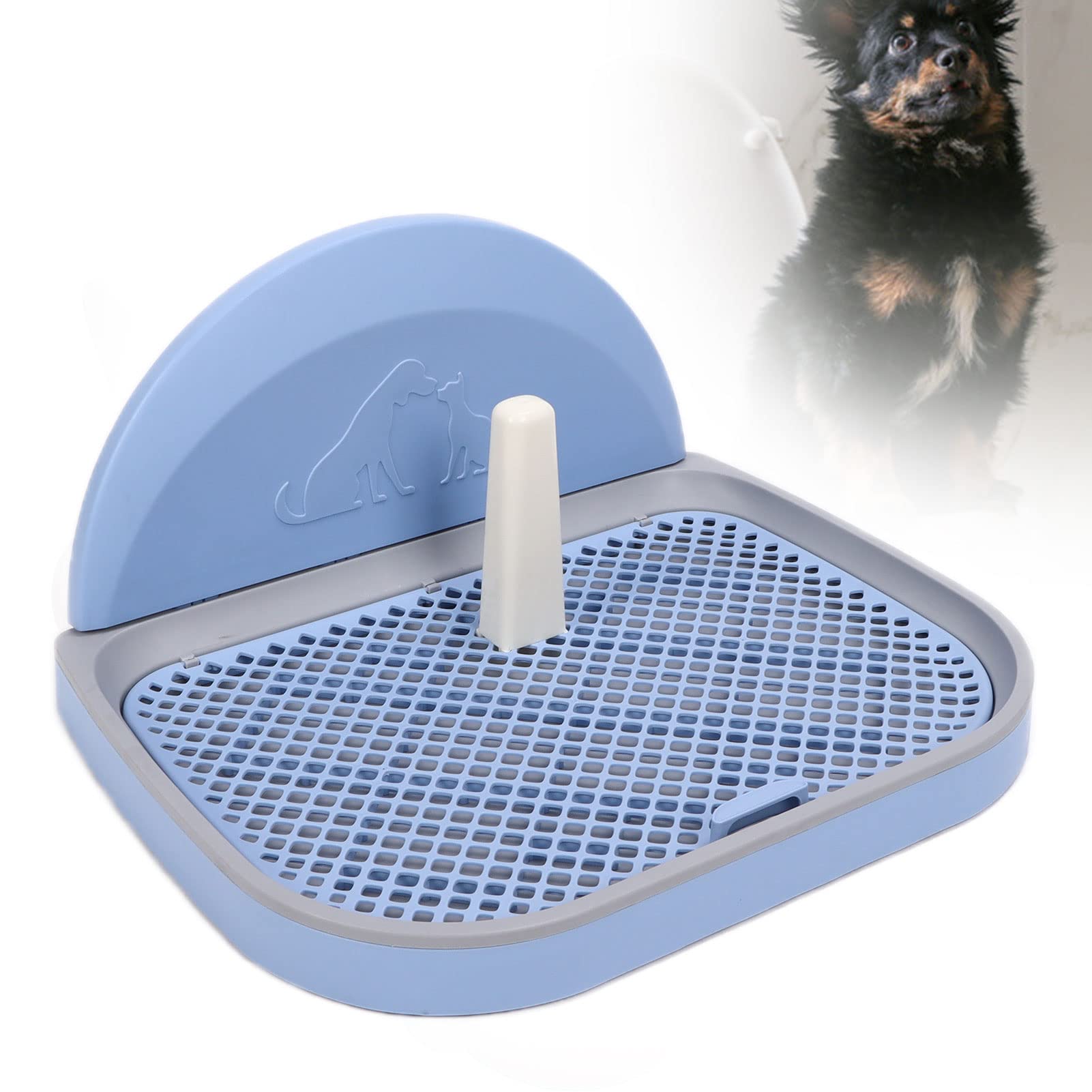 Hundetoilette, Pinkel-Pad-Halter, Hundetöpfchen-Trainings-PIPI-Pad-Halter mit Abnehmbarem Pfosten und Wandabdeckung, Tragbares Mesh-Haustier, Indoor-Hundetraining-Toilette,