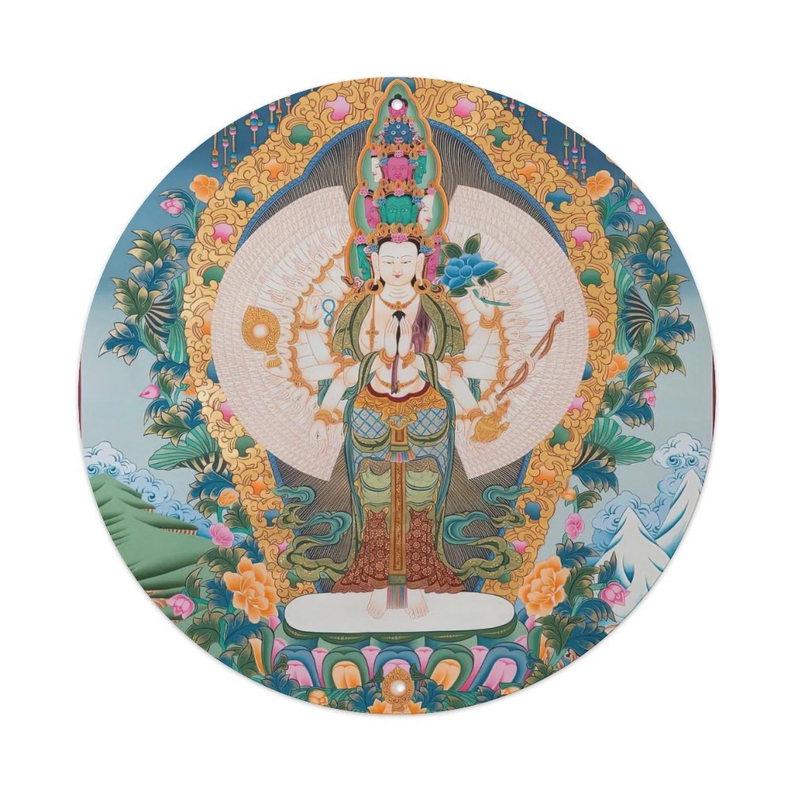 Vintage Buddha Thangka V8 Metal Tin Sign