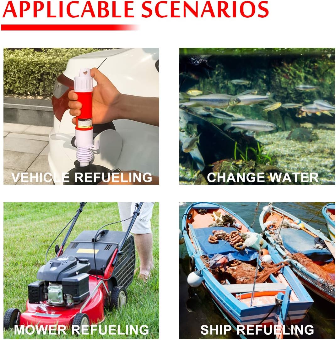 S&L-Winyer Battery-Operated Liquid Transfer Pump Color Yellow，Fuel Transfer Pump for Gasoline (Red) : Automotive