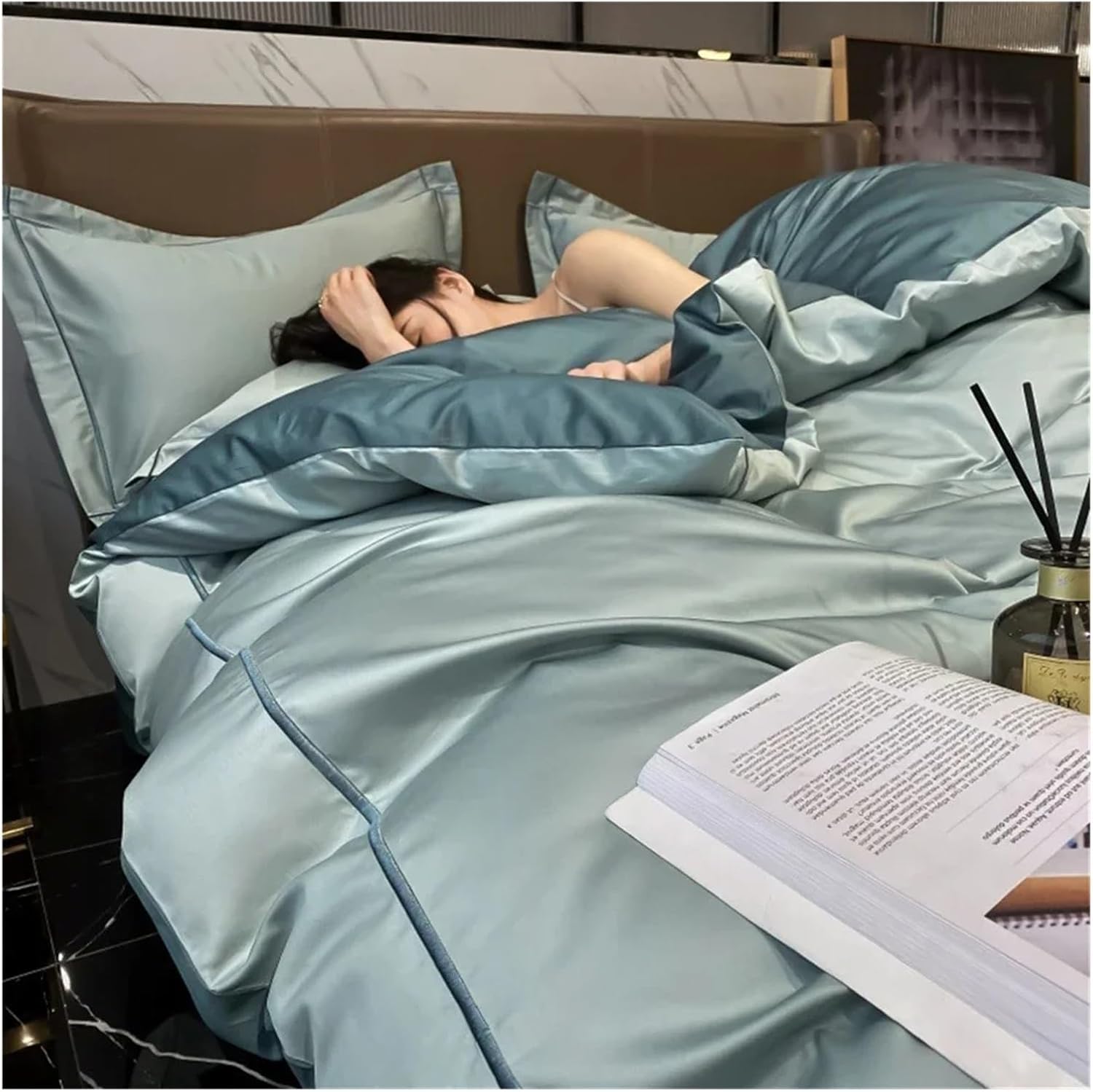 Simple Plain Comforter Set Spring Autumn Winter Long Staple Cotton Four Piece Set Cotton Bed Sheet Quilt Cover,Bed