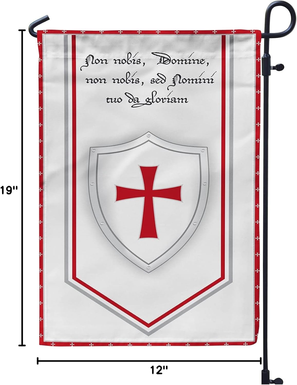 Knights Templar Flag Banner Showcase Affiliation Membership Decoration Banner - Durable Nylon with Vibrant Double-Sided 12x19 Garden Flag - Ideal Decor for Yard, Garden, Front Lawn, Indoor and Outdoor