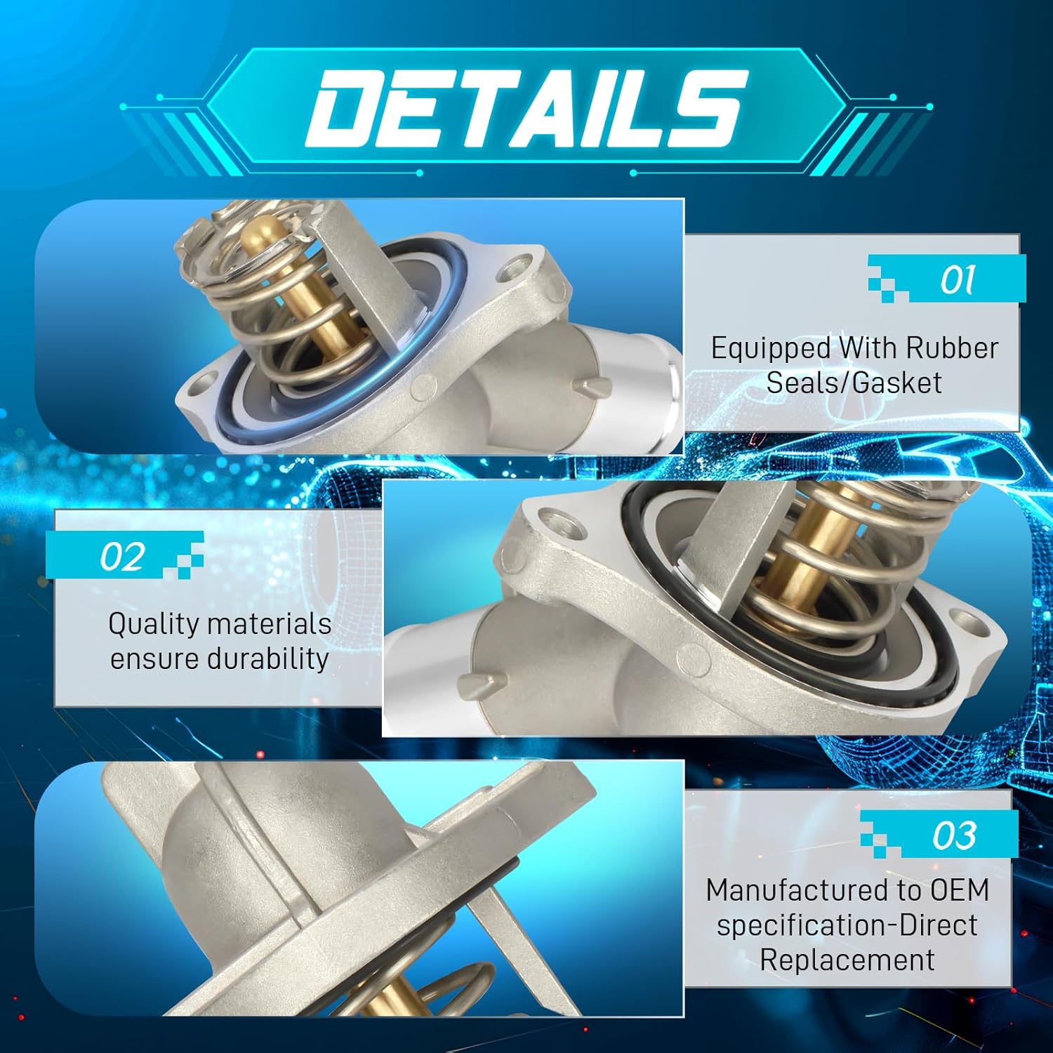 IRONTEK 902-2089 Thermostat Housing Engine Coolant for 2018-19 for Buick LaCrosse, 2013-17 for Cadillac ATS, 2015-19 for Chevrolet Colorado, 13-14 Malibu, 15-19 for GMC Canyon, 2.5L, 12651603 1581764