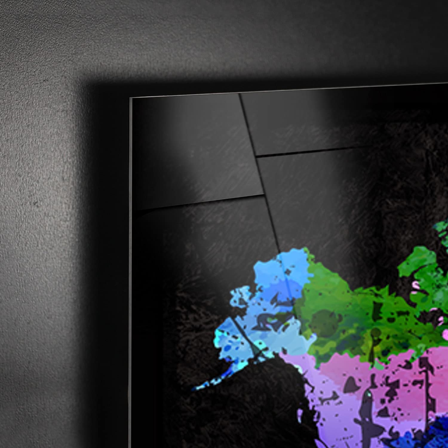 Giallobus - Quadro - Mappa del mondo Acquerello - Vetro acrilico Plexi - 70x50 - Pronto da appendere - Quadri moderni per la casa