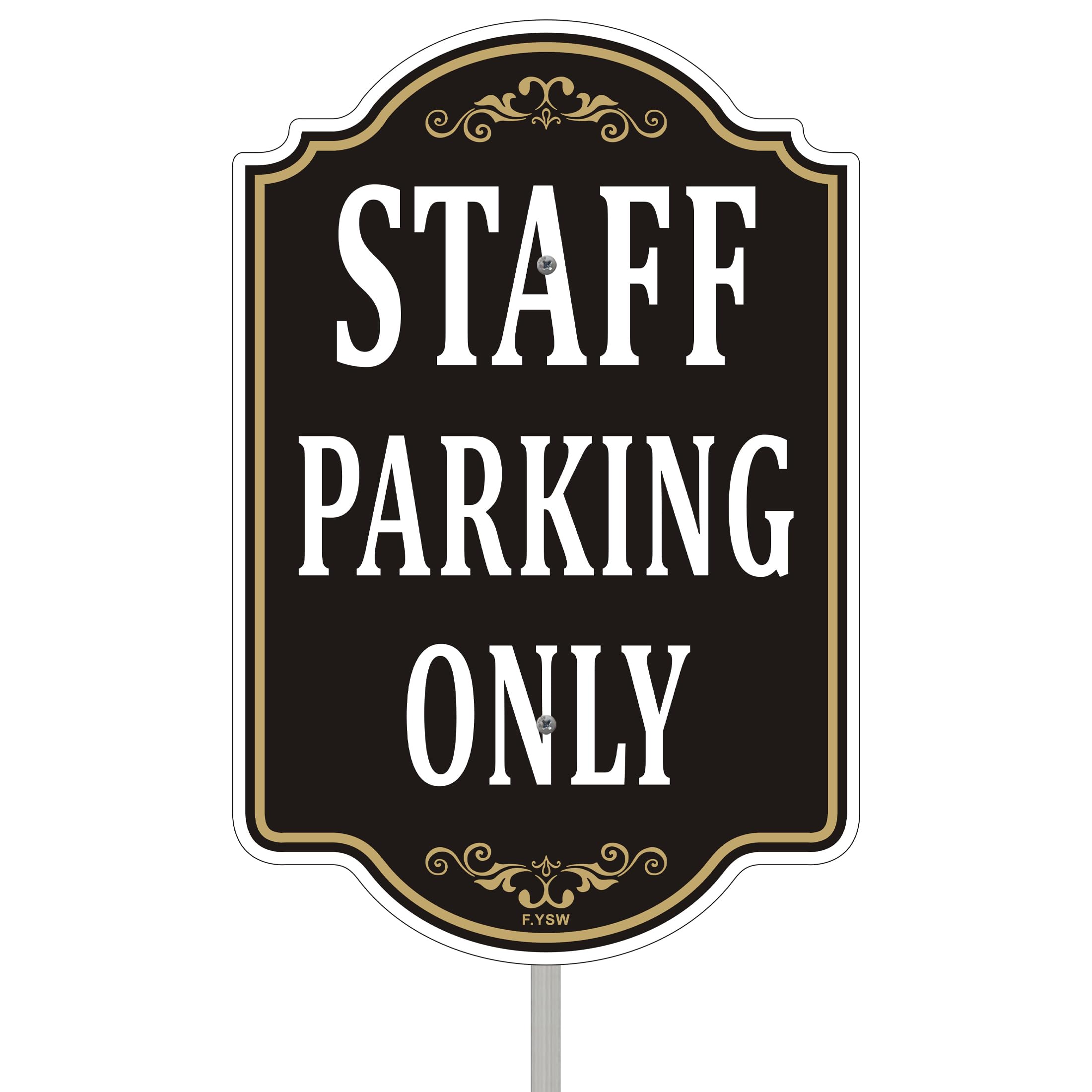 Staff Parking Only Sign Employees 18" x 12" With 35" Long Metal Authorized Personnel Private Driveway Traffic Road No Trespassing Stake With Stand