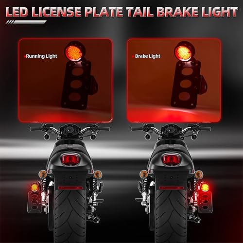 Miniatura 4 de Montaje lateral LED para placa. Luz trasera de freno y marcha, soporte para Harley Touring