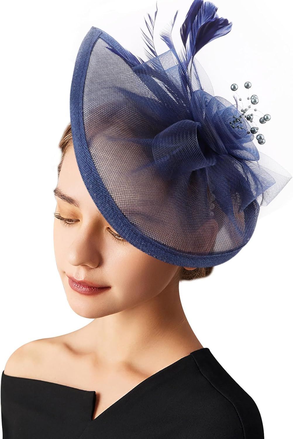 AQOKKA Women Fascinators Hats Flower Fascinators with Headband and Clip Tea Party Headwear for Women and Girls