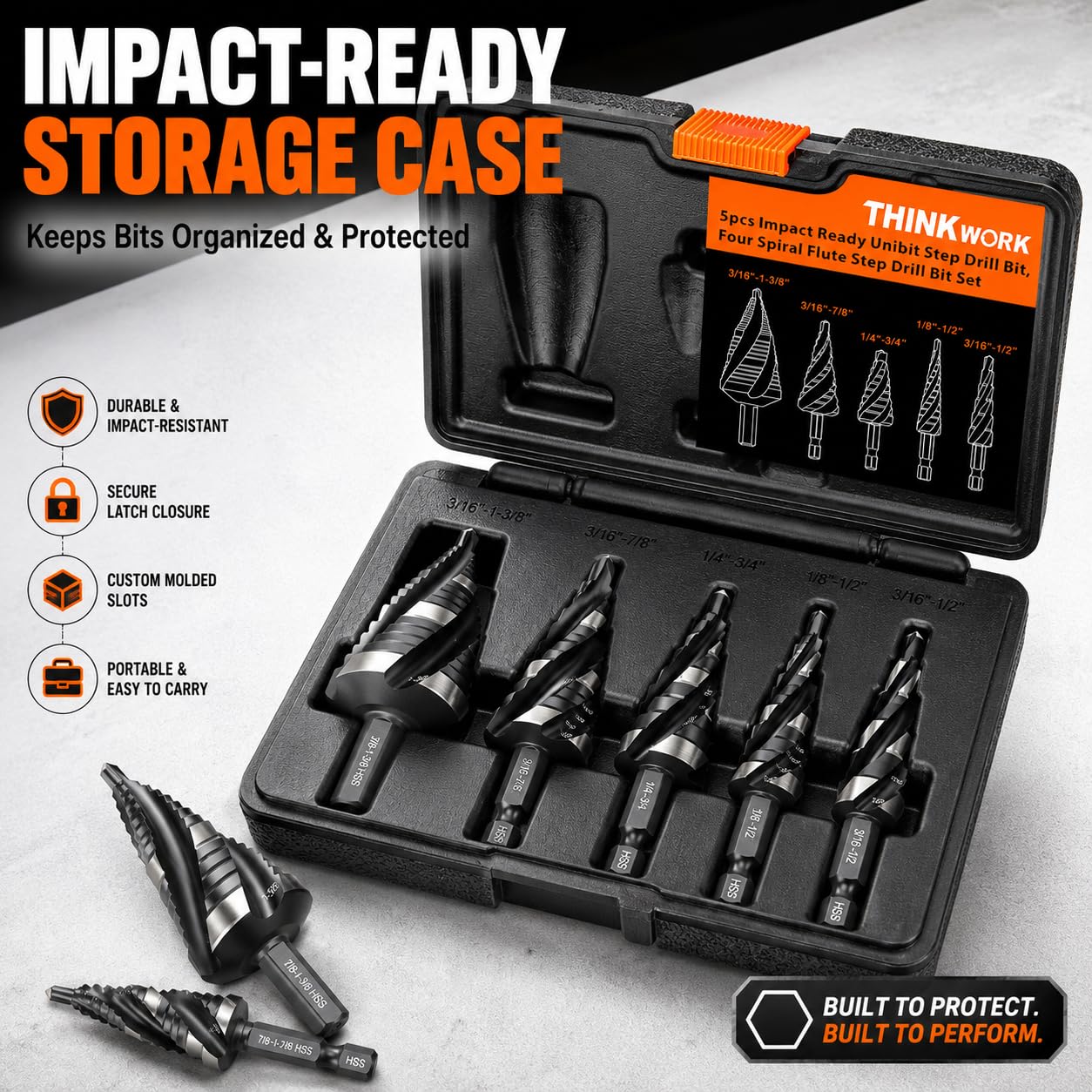THINKWORK Step Drill Bits - HSS Metal Unibit -6 THINKWORK Step Drill Bits - HSS Metal Unibit -6