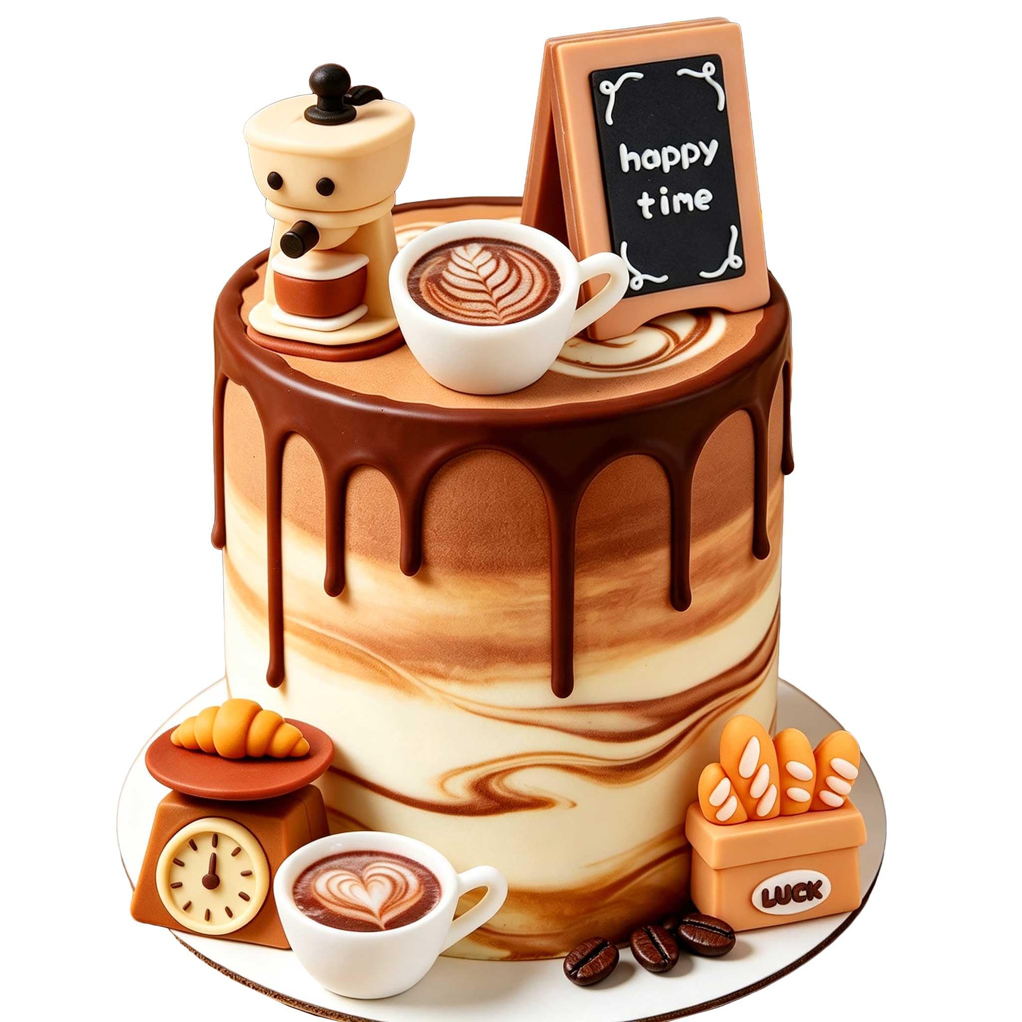 Coffee Birthday Decorations Cake Topper Latte Fan Coffee Party Decorations