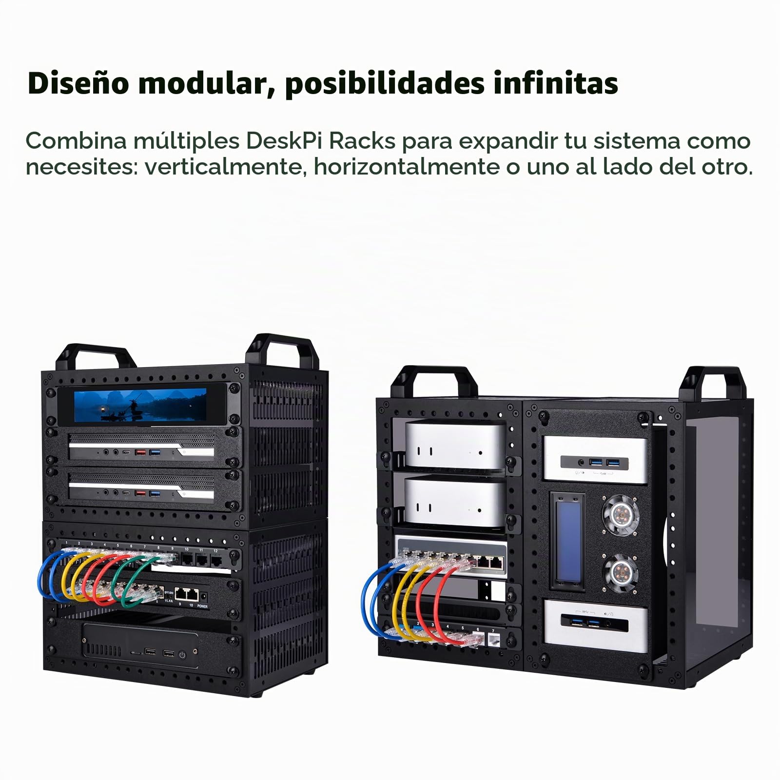 GeeekPi DeskPi RackMate TT Mini gabinete de servidor para mini PC, red, servidores, audio y equipo de video