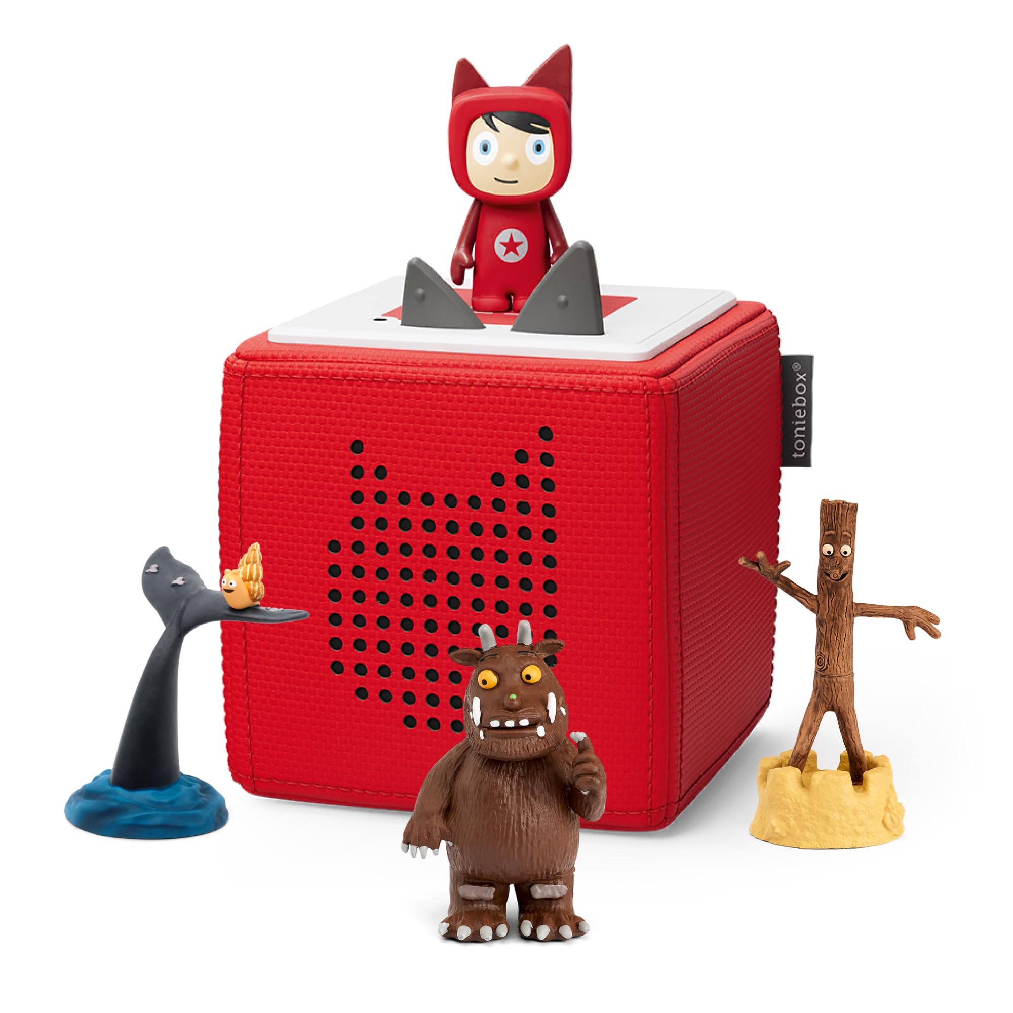 tonies Toniebox Julia Donaldson Bundle Incl. 1 Creative and 3 Characters: The Gruffalo, Snail & The Whale, Stick Man, Red