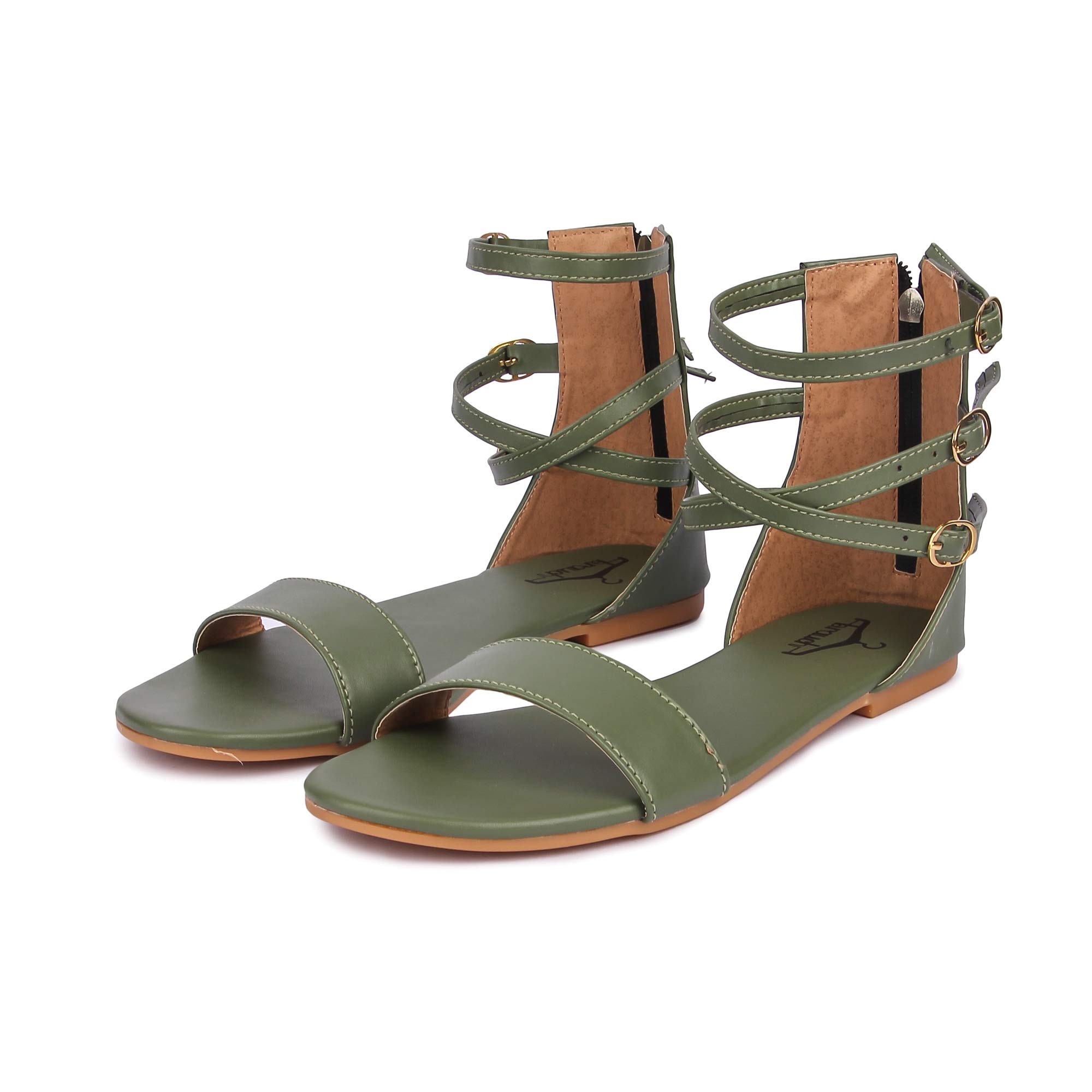brauch Womens Olive High Multi Strap Sandals (B08MYVHTCM) Amazon Price History, Amazon Price Tracker