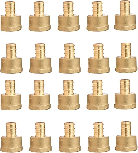 Paquete de 20 adaptadores roscados hembra PEX 12" x 12" NPT, adaptadores de engarce Pex de latón para tubos PEX en trabajos de plomería