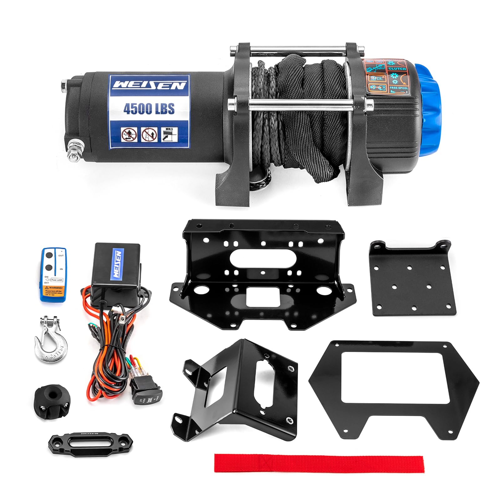 Amazon.com: WeiSen 4500lb 12V Electric Winch Kit Fit for Polaris