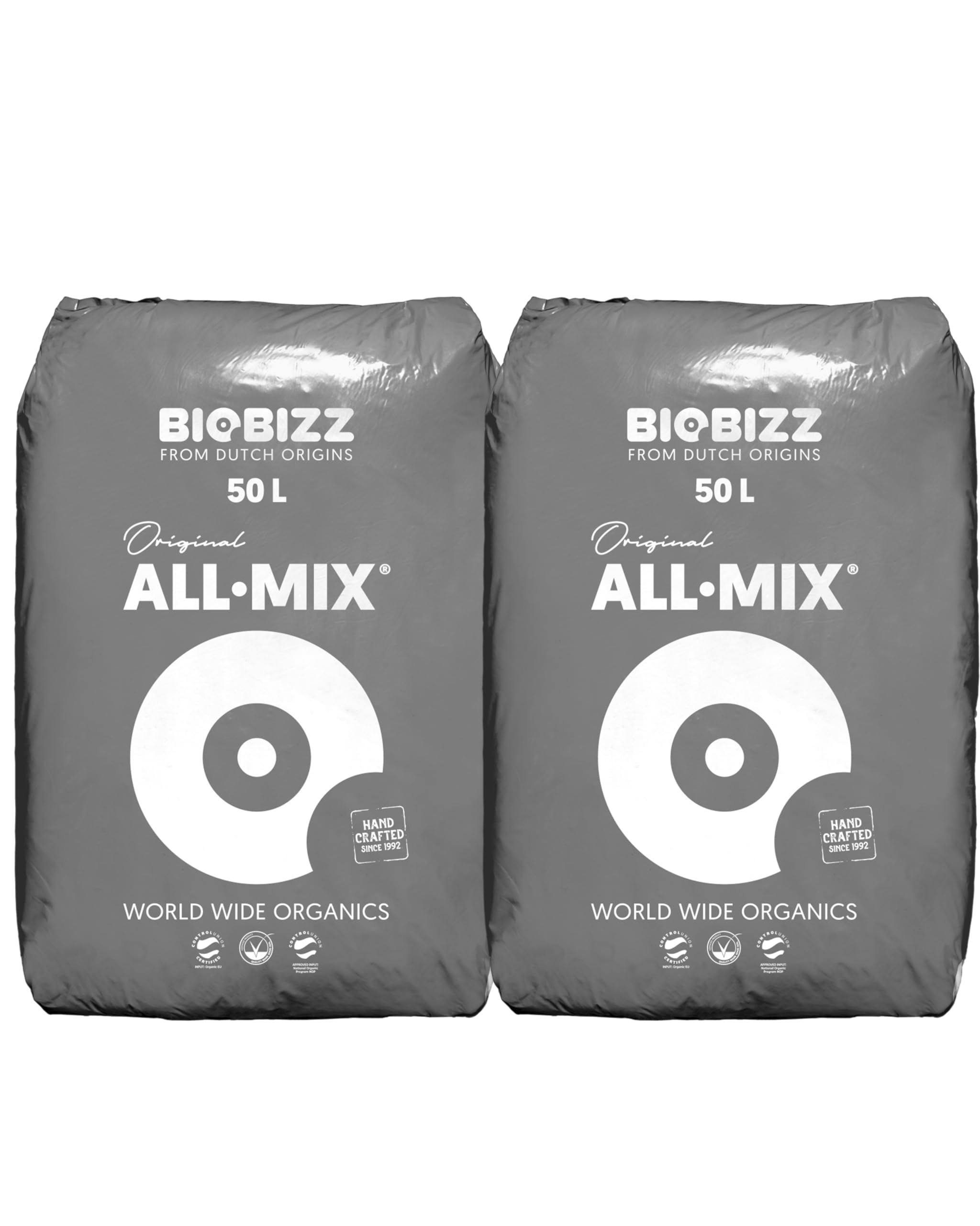 Growkingz Biobizz Allmix 100 Liter (2 x 50L Säcke) Growerde, Biobizz All Mix Erde, insgesamt 100L Grower Erde