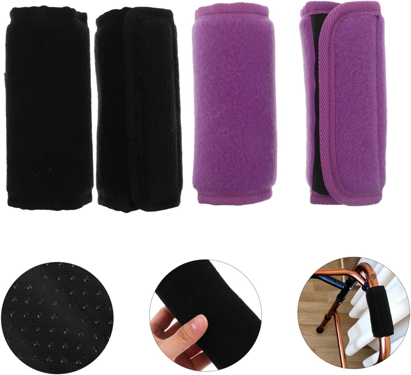 KICHOUSE 2 Pairs Walker Handle Cushions Soft Polyester Grip Covers for Poles and Walkers Universal Compatibility Enhanced Tactile Feedback Non-slip Mobility Accessory for Seniors Outings