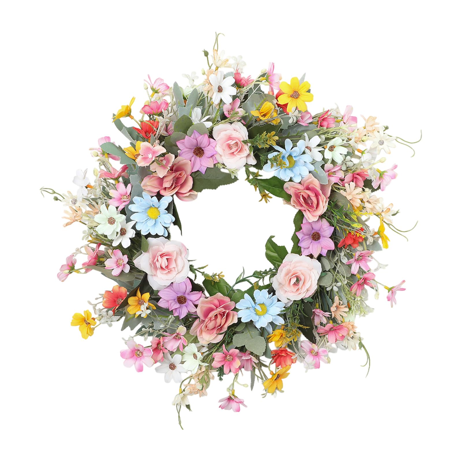carotoe Fascinating Handcrafted Silk Daisies Wreath Adds a Touch of Natural Charm to Your Space Ideal for Festivals and Gatherings Easy Hanging Blossomy Wreath