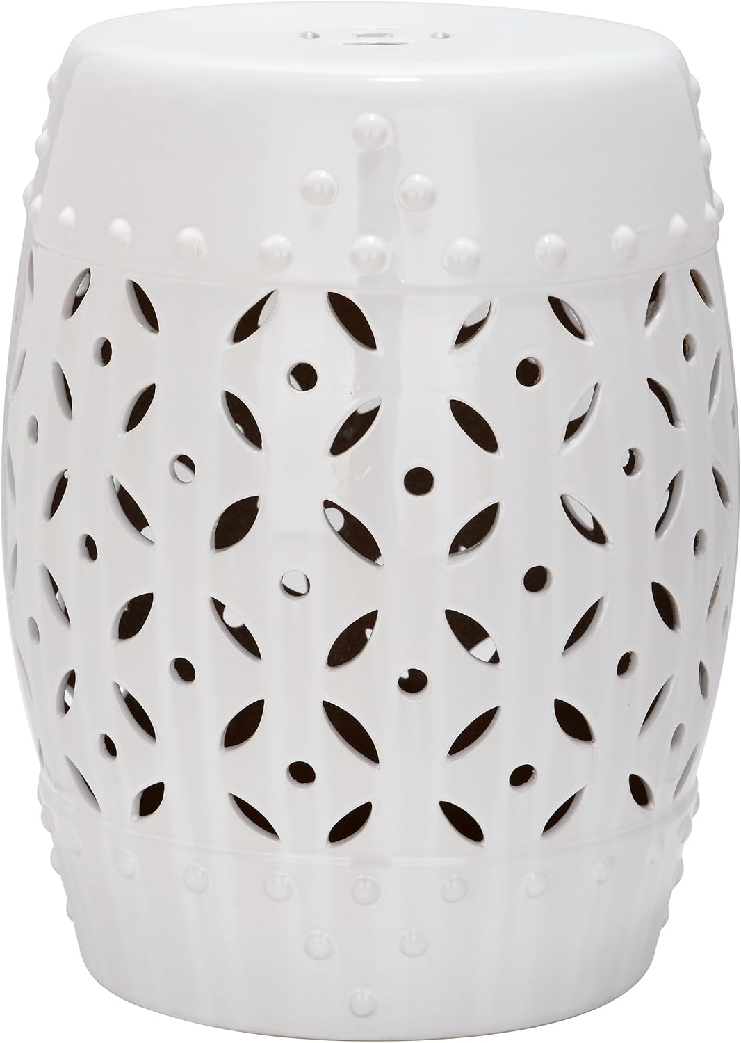 Safavieh Castle Gardens Collection Lattice Coin White Ceramic Garden Stool