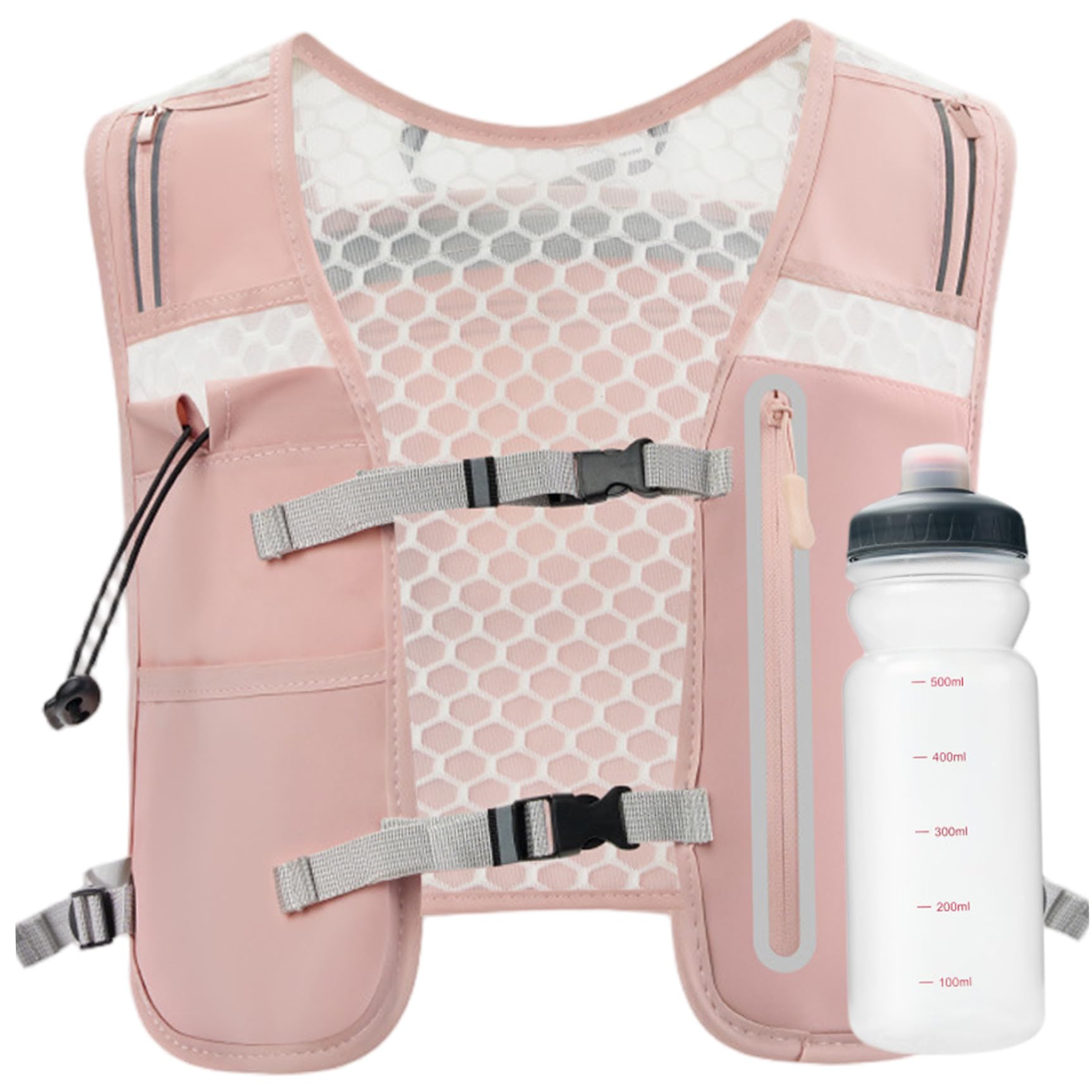 Chaleco para correr transpirable mochila para correr ajustable ligera con hidratación 7