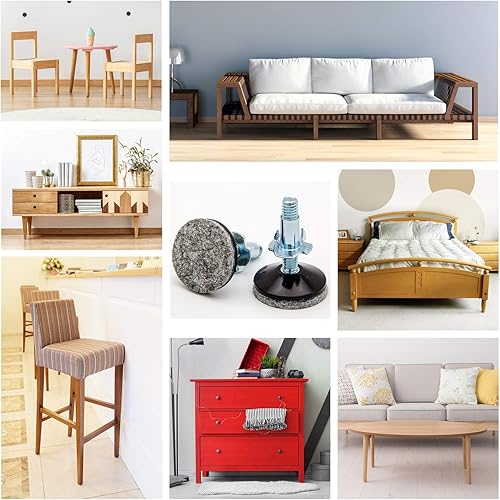 Miniatura 5 de CSFMC Niveladores de patas de muebles para madera, se aplican a camaarmariosofáescritoriomesa y silla para muebles de ajuste de pies de madera,