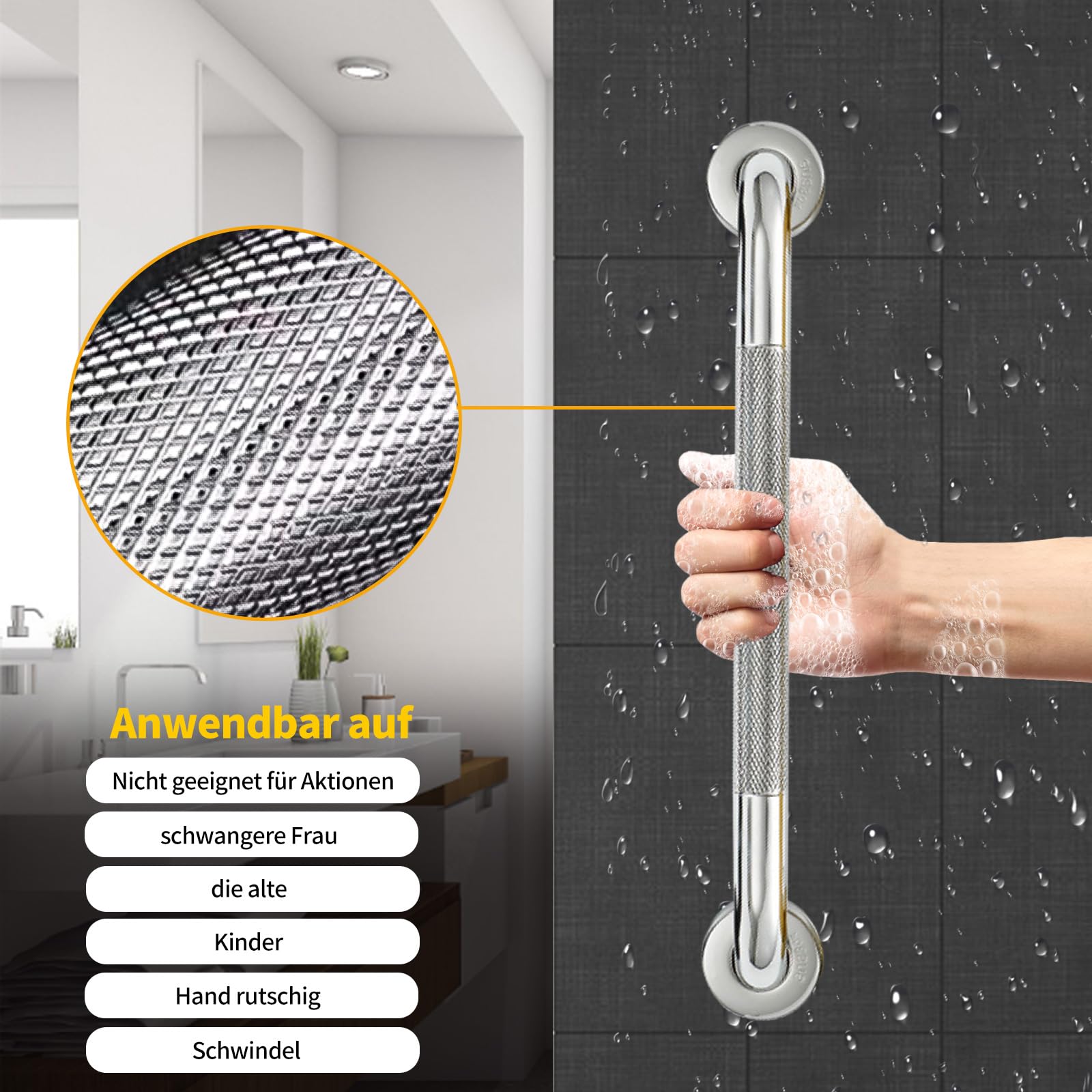 Rostfreier Haltegriff Für Bad Schwarz/Weiß Aluminium Duschraum Barrierefreier Handlauf Bawanne Haltegriffe Für Badewanne