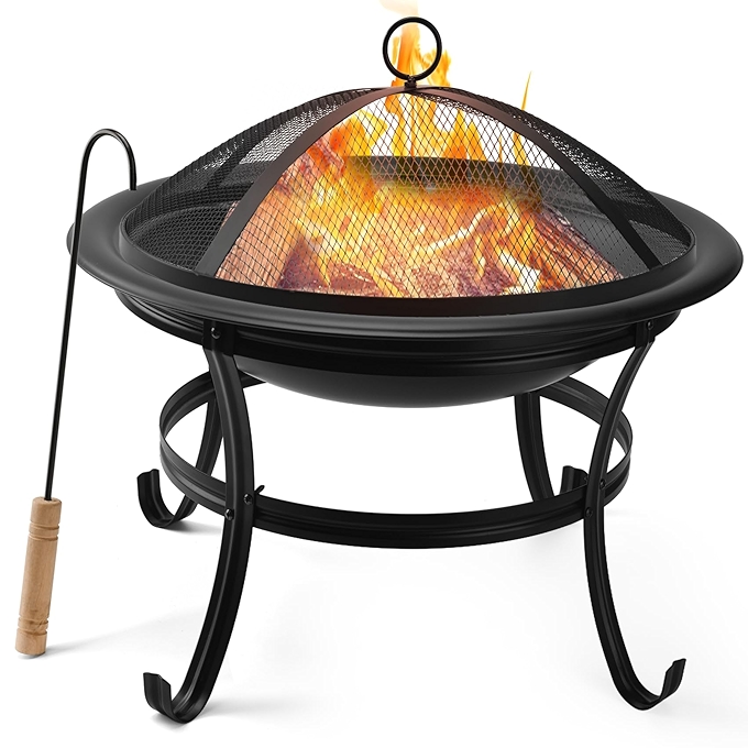 Onlyflame 22寸户外火坑 - 便携式木燃烧钢材烧烤火盆