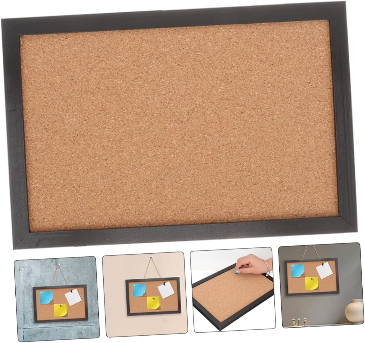 Cork Board Wall Decor 24x36 Inch Framed Bulletin Board for Home and Office Push Pins for Photos and Reminders