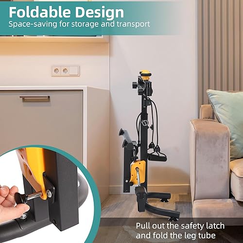 Miniatura 7 de MEETWARM Pedal Exerciser Under Desk Exercise Peddler Arm Leg Folding Mini Stationary Peddler Bike with LCD Display Portable Bicycle Exerciser Machine