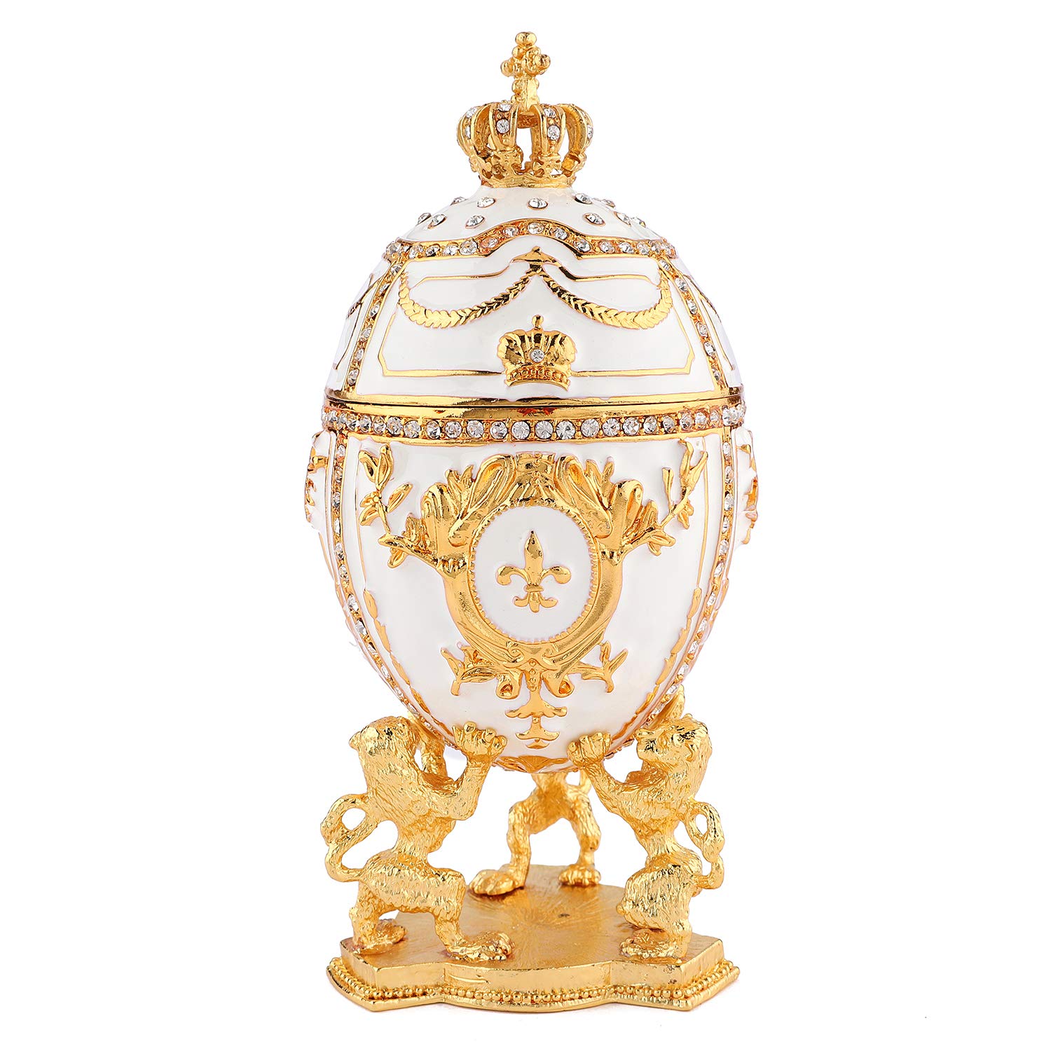 QIFU Vintage Easter Egg Style Enamel Trinket Box(QF2049)