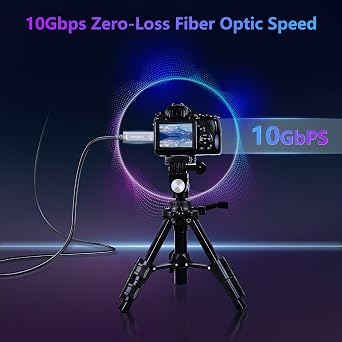 Fiber Optic USB C Cable 65ft,10Gbps HighSpeed Data Transfer | Active Optical Type CCable,Compatible with Cameras,Webcams,VR,AR forCollaborative Meetings,Smart Classroom,Data Center