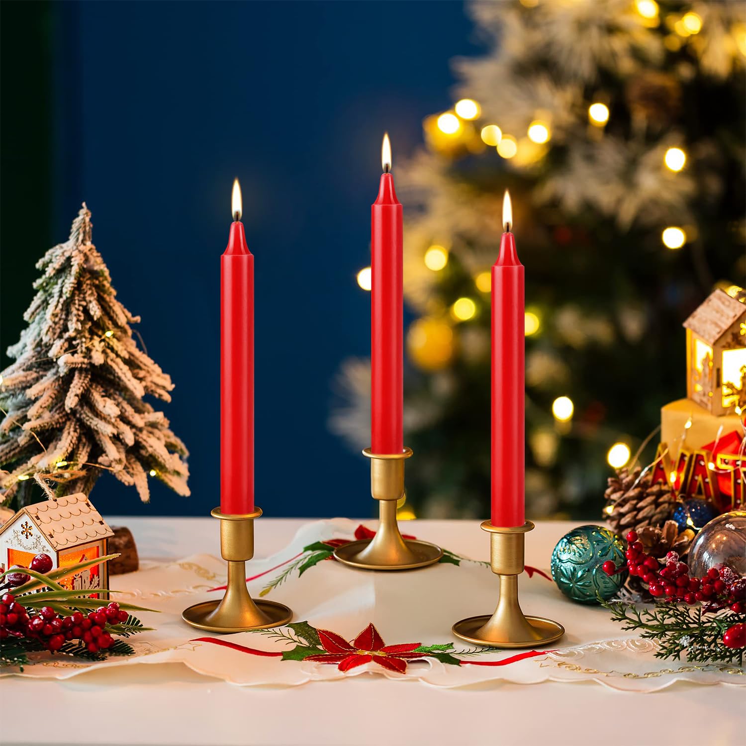 Amazon.co.jp: 4インチのレッドテーパーキャンドル20個。装飾用