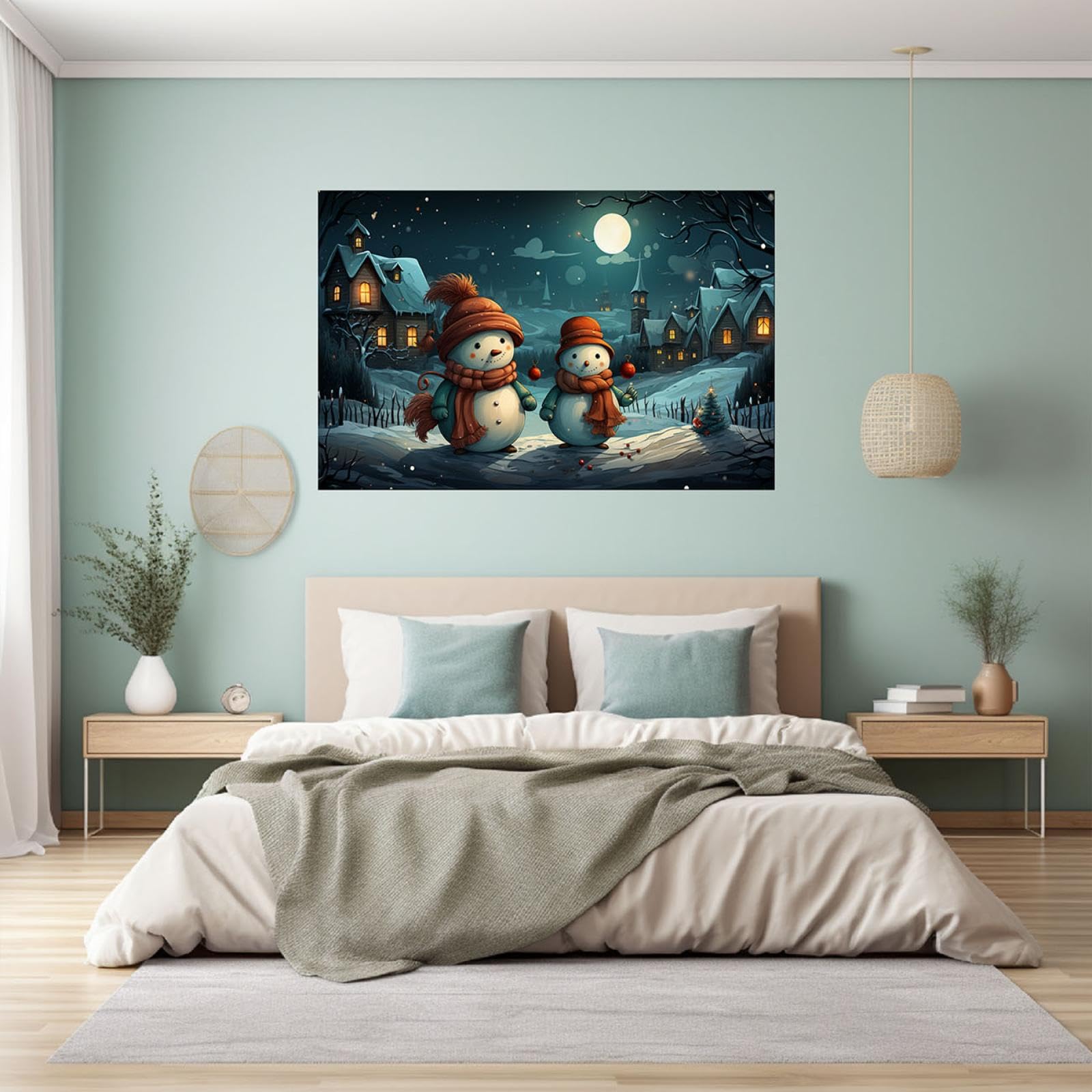 クリスマス風 夜景アート 絵画 インテリア キャンバス 北欧風 【公式通販】