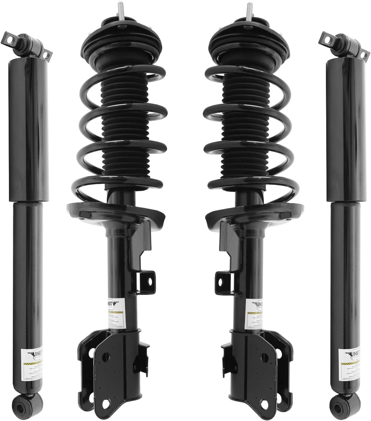 UNITY AUTOMOTIVE4-11907-250050-001 Front and Rear Replacement Complete Strut Assembly Shock Kit Fits 2011-2017 Honda Odyssey