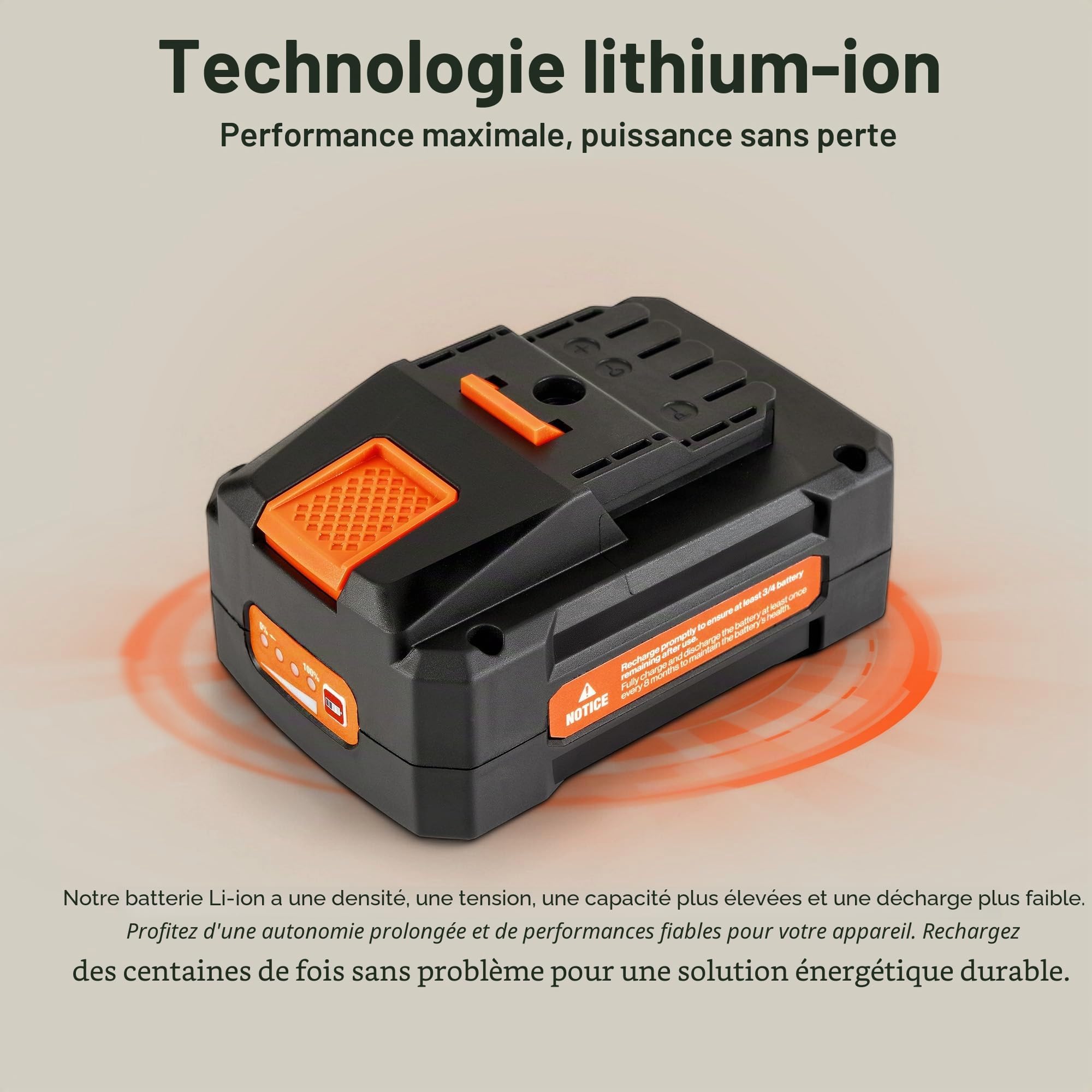 SuperHandy Accumulateur lithium-ion professionnel super résistant 48 V CC 2 Ah 88,8 W heures (accumulateur pour scooter de mobilité SuperHandy treuil, tarière et plus)
