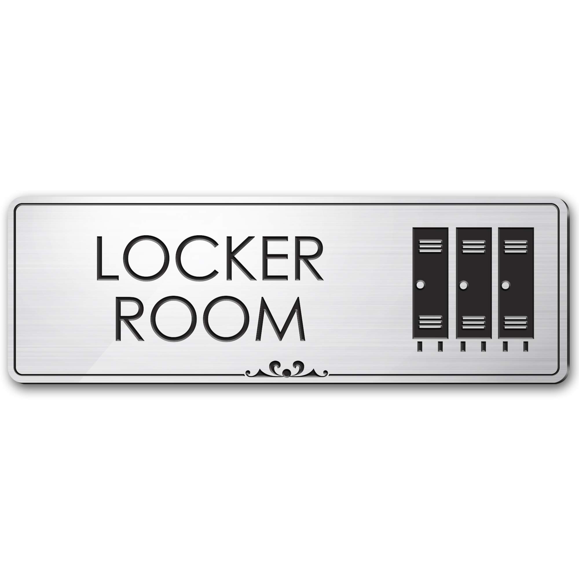 Mens Locker Room Sign Boys Locker Room Sign, Brushed Silver, Engraved, 3" x 9", Fade Resistance, Indoor/Outdoor Use, USA MADE By My Sign Center