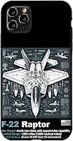 Vista 13 de F22 Raptor Fighter Jet Blueprint - Funda para iPhone 16, diseño técnico y especificaciones