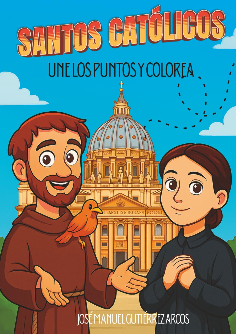Santos Católicos, une los puntos y colorea (Colorea Santos)