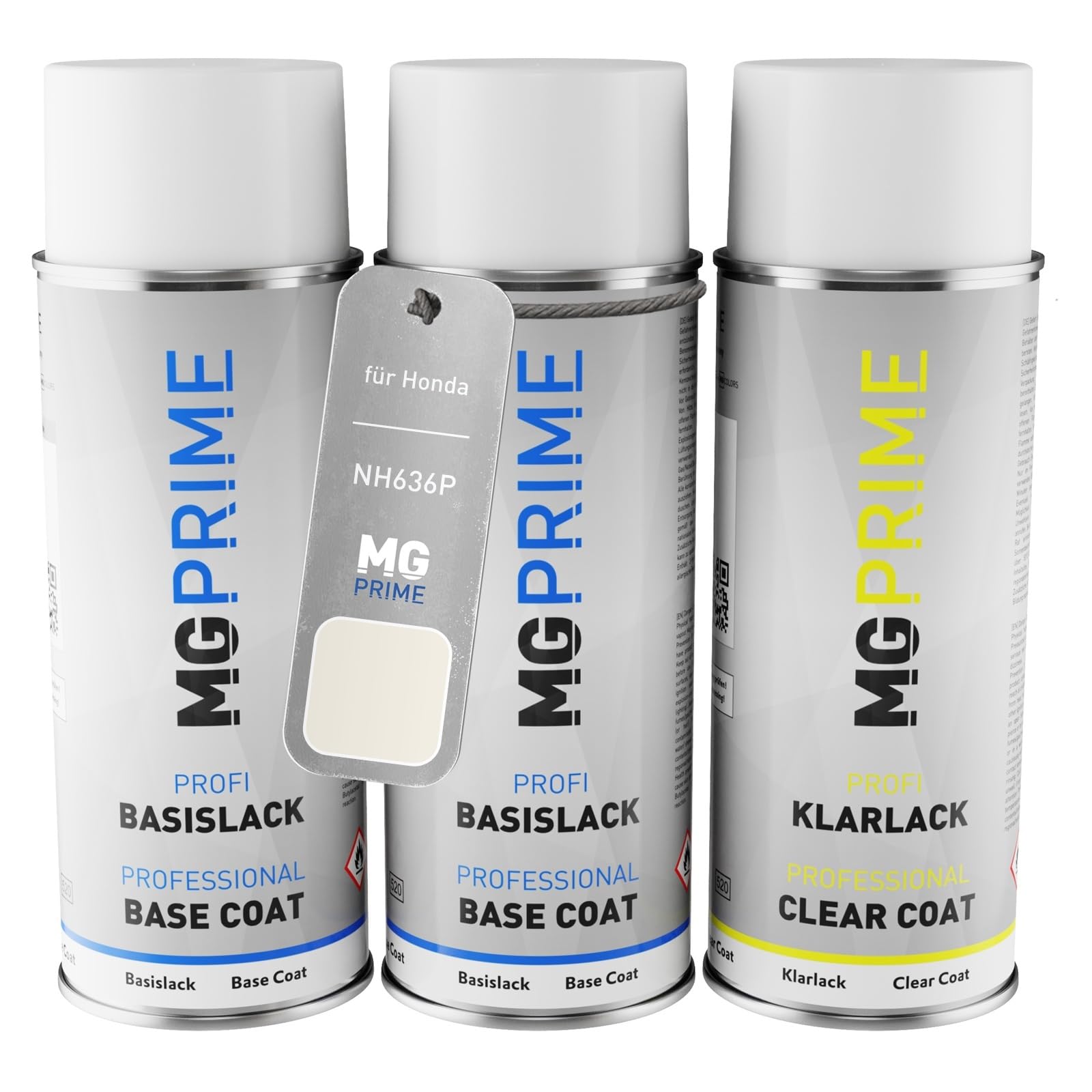 Mg Prime Brilliant White Pearl Car Paint Spray Can Set For Honda Nh636p Primer Base Coat Clear Coat Spray Can 400Ml