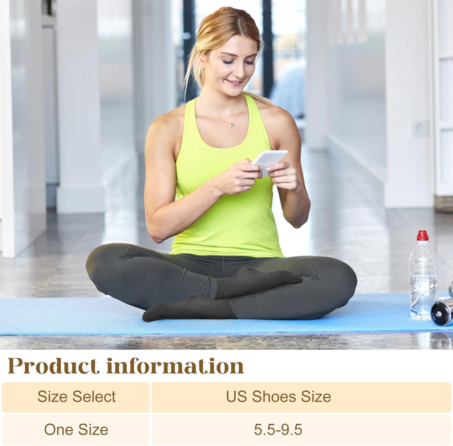 Justay 6 Pairs Pilates Socks with Grips for Women Soft Non Slip Crew Cotton Athletic Workout Barre Hospital Yoga Socks - Image 6