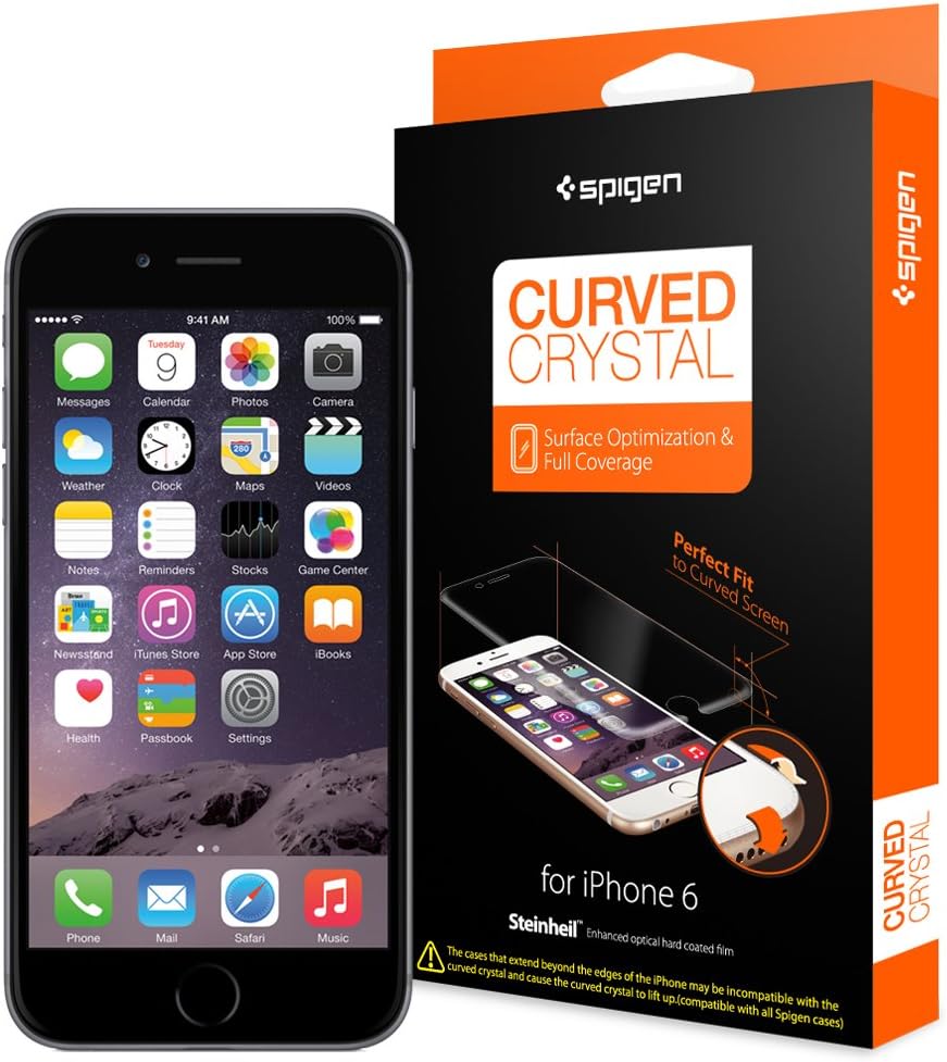 Spigen Curved Crystal iPhone 6 Screen Protector with Ultra Clear Film for iPhone 6
