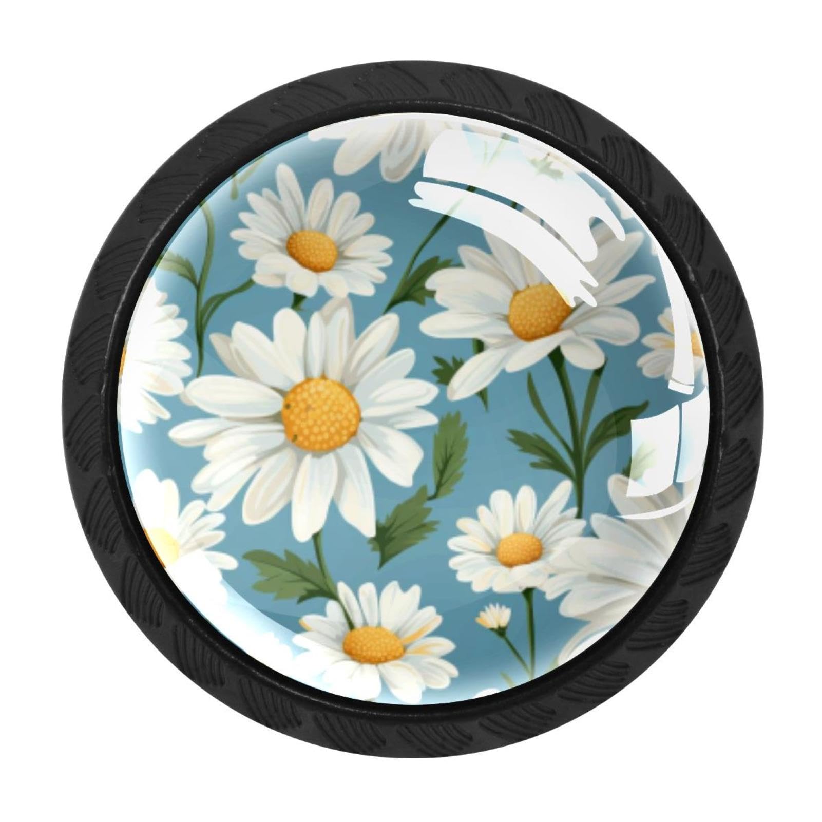 CHENZZZZ 4 Pack Daisy Drawer Knob Cabinet Hardware